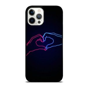 Neon Heart Hand Sign Love Heart iPhone Case